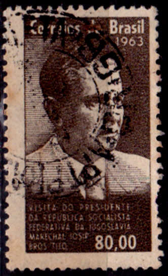 BRAZIL 1963, 19 Sept. VISIT OF PRES TITO of YUGOSLAVIA, single, UNH, CV +/-R 10.00 view scans