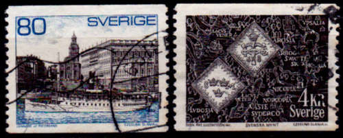 SWEDEN 1971, 1 Jan. A WAXHOLM BOAT + OLD SWEDISH COIN, set, UH, CV +/-R 10.00 view scans
