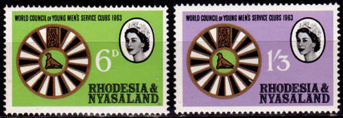 RHODESIAandNYASALAND 1963, 11 Sept, World Council YMSC, set, MH, CV R 25.00 view scans