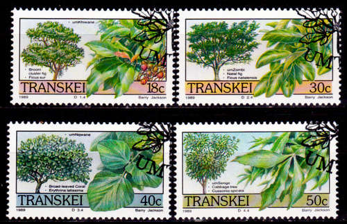 TRANSKEI 1989, 5 Oct. INDIGENOUS TREES, set, CTO, CV R ??, view scans
