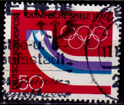 GERMANY 1976, 5 Jan. WINTER OLYMPICS - INNSBRUCK, AUSTRIA, single, UH, CV+/- R 5.00 view scans