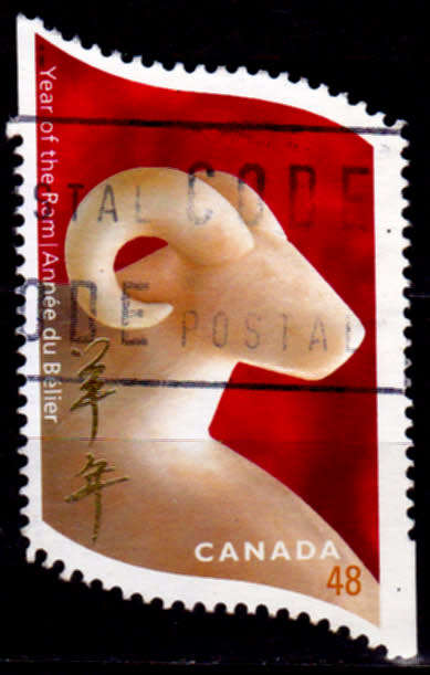 CANADA 2003, 3 Jan. YEAR OF THE RAM, single, UNH, CV +/- R 10.00 view scans