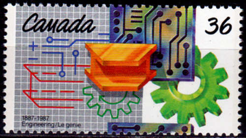 CANADA 1987, 19 May. 100th ANNIV ENGINEERING INSTITUTE, single, MNH, CV +/-R 10.00 view scans