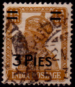 INDIA 1946, 8 Aug. KGVI, 1895-1952 - Stamp 1941 Surcharged, single, UH, CV +/-R 5.00 view scans