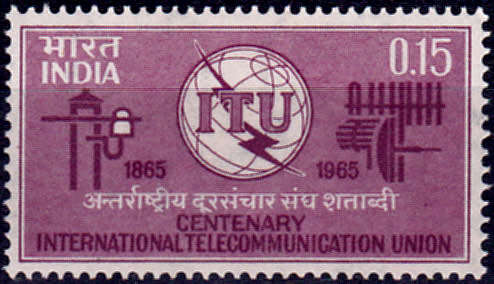 INDIA 1965, 17 May. 100th ANNIVERSARY of I.T.U, single, MH, CV +/-R 20.00 view scans