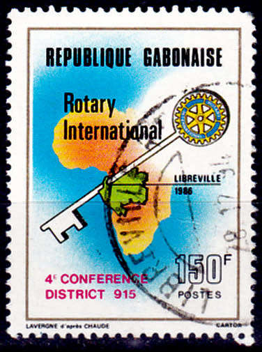 GABON 1986, 1 May. 4th Rotary Intl District, single, UNH, CV +/- R 15.00 view scans
