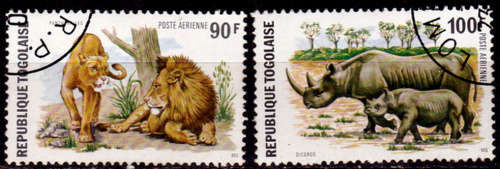 TOGO 1974, 7 Sept. Wild Animals - Airmail, set, UNH, CV +/-R 20.00 view scans