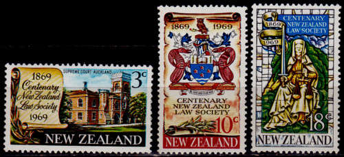 NEW ZEALAND 1969, 8 April. 100th Anniv NZ Law Soc, set, MH, CV +/-R 30.00 view scans