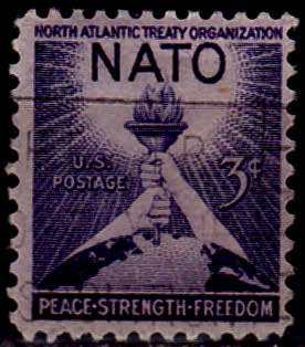 USA 1952, 4 April. NATO - NORTH ATLANTIC TREATY ORGANIZATION, single, UH, CV +/-R 5.00 view scans