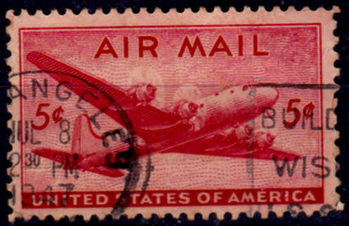 USA 1946, 25 Sept. DC-4 Skymaster, single, UH, CV +/-R 5.00 view scans