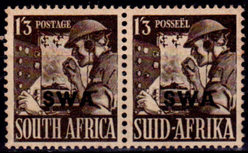 SWA, 1943, 15 Jan. Additional value to War Effort set, pair, MNH, CV R 200.00 view scans
