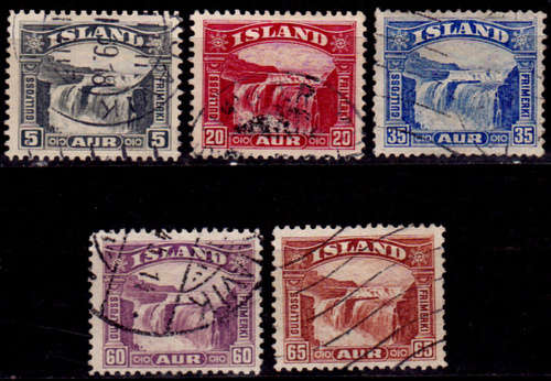 ICELAND 1931-1932, 9 Sept. Gullfoss, short set, UH, CV +/- R 265.00 view scans