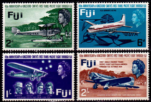 FIJI 1968, 5 June. 40th Anniv Kingsford Smith`s Flight, set, MNH, CV +/-R 45.00 view scans