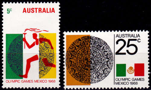 AUSTRALIA 1968, 2 Oct. Olympic Games - Mexico City, set, MH, CV +/- R 25.00 view scans