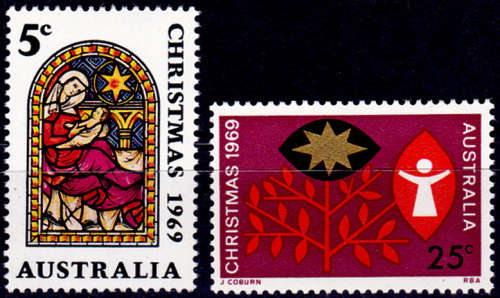 AUSTRALIA 1969, 15 Oct. Christmas, set, MH, CV +/- R 25.00 view scans