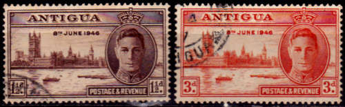ANTIGUA 1946, 1 Nov. End of the World War II, set, UH CV +/-R 10.00 view scans