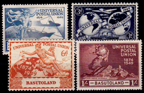 BASUTOLAND 1949, 10 Oct, 75th Anniv of UPU, set, MH, R 74.00, view scans