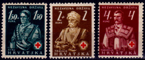 CROATIA 1941, 12 Oct, Red Cross Charity, set, MH, CV +/-R 70.00, view scans