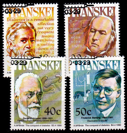TRANSKEI 1990, 29 March. Heroes of Medicine-5th issue, set, CTO, CV R ??, view scans