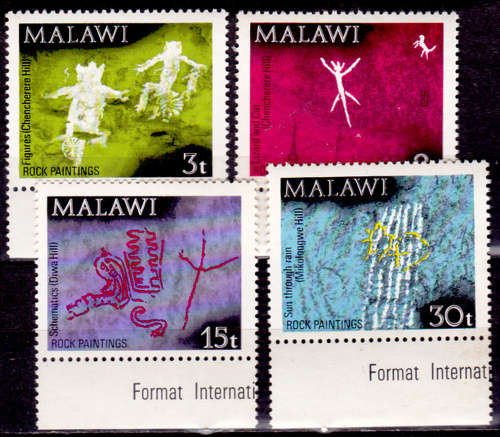 MALAWI 1972, 10 May. Rock Paintings, set, MNH, CV +/-R 65.00 view scans