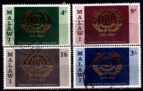 MALAWI 1969, 5 April. 50th Anniv Intl Labour Organization, set, UH, CV +/-R 25.00 view scans