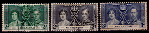 GIBRALTAR 1937, 12 May. Coronation of KGVI, set, UH, CV +/-R 55.00 view scans