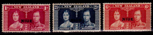NIUE 1937, 13 May. New Zealand stamps o/printed, MH, CV +/-R 15.00 view scans