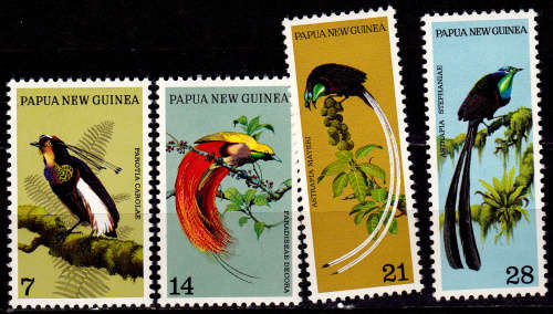 PAPUA NEW GUINEA 1973, 30 March. Birds of Paradise, set, MNH, CV +/-R 120.00 view scans