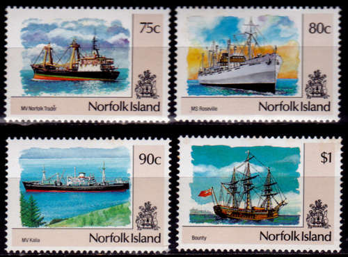NORFOLK ISLAND 1991, 13 Aug. Shipping, set, MNH, CV +/- R 70.00 view scans