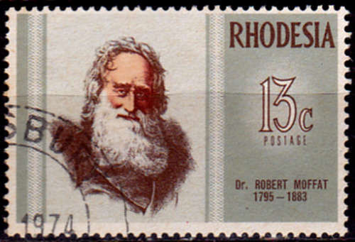 RHODESIA 1972, 14 Feb. Famous Rhodesians, Dr R Moffat, single, UNH, CV R 14.00, view scans