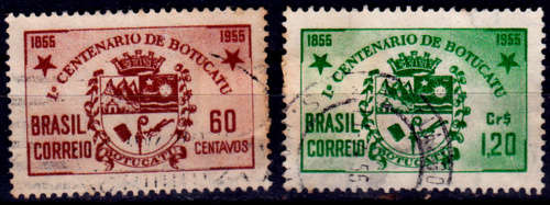 BRAZIL 1955, 14 April. 100th Anniv of Botucatu, set, UH, CV +/-R 10.00 view scans