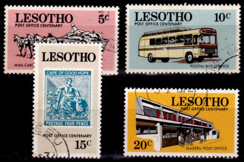 LESOTHO 1972, 3 Jan. 100th Year of Postal Service in Lesotho, set, UH, CV +/-R 25.00 view scans