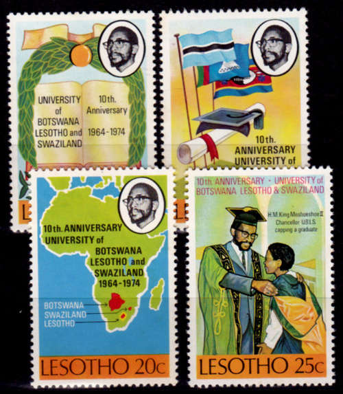 LESOTHO 1974, 8 April. 10th Anniv Univ Lesotho, set, MNH, CV +/-R 30.00 view scans
