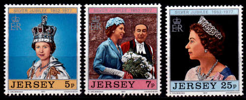 JERSEY 1977, 7 Feb. 25th Anniv Coronation QEII, set, MNH, CV +/-R 30.00 view scans