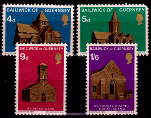 GUERNSEY 1970, 11 Oct. CHRISTMAS STAMPS, set, MNH, CV +/-R 100.00 view scans