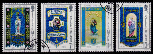 ISLE OF MAN 1976, 14 Oct. Christmas Stamps, set, CTO, CV +/-R ?? view scans