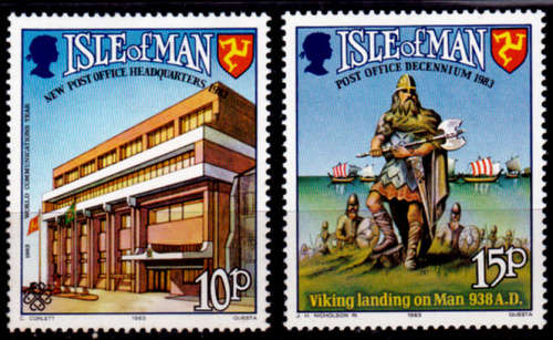 ISLE OF MAN 1983, 5 July. POST OFFICE DECENNIUM, set, MH, CV +/-R 30.00 view scans