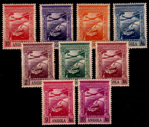 ANGOLA 1938, 1 Aug. Portuguese Colonial Empire  Airmail, set, MH, CV+/- R 340.00 view scans