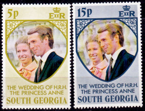 SOUTH GEORGIA 1973, 1 Dec. Royal Wedding, set, MNH, CV +/-R 15.00 view scans