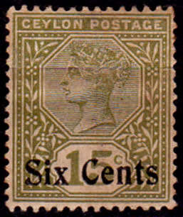 CEYLON 1899, Queen Victoria - no 113 Surcharged, single, MH, CV+/- R 15.00 view scans