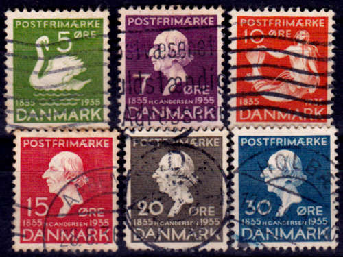 DENMARK 1935, 1 Oct. 100th Anniv Earliest Publication, set, UH, CV+/- R 85.00 view scans