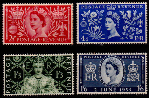 ENGLAND 1953, 3 June. CROWNING of QEII, set, MH, CV +/-R 170.00 view scans