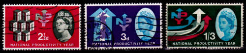 ENGLAND 1962, 14 Nov. NATIONAL PRODUCTIVITY YEAR, set, UNH, CV +/-R  35.00 view scans