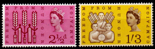 ENGLAND 1963, 21 March. FREEDOM FROM HUNGER, set, MNH, CV +/-R  40.00 view scans