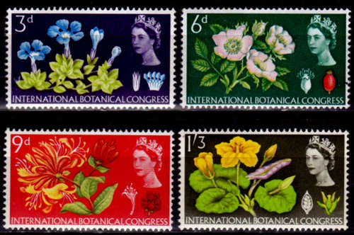 ENGLAND 1964, 5 Aug. 10th INTL BOTANICAL CONGRESS, set, MNH, CV +/-R 90.00 view scans