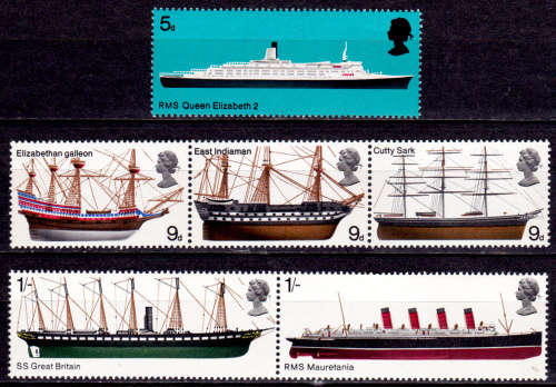ENGLAND 1969, 15 Jan. British Seamen and Shipbuilders, set, MNH, CV +/-R 30.00 view scans