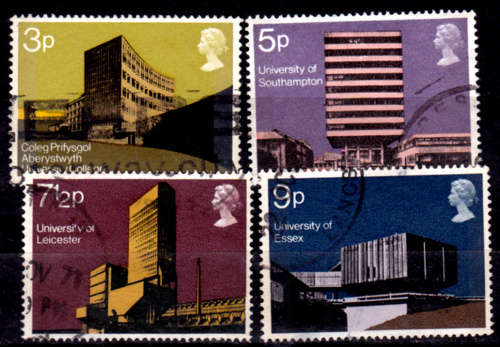 ENGLAND 1971, 22 Sept. MODERN UNIV BUILDINGS, set, UNH, CV +/-R 35.00 view scans