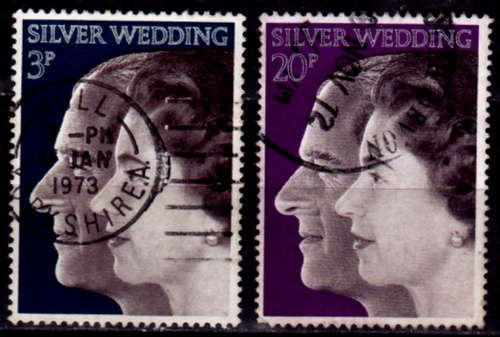 ENGLAND 1972, 20 Nov. 25th ANNIV QEII PRINCE PHILIP, set, UNH, CV +/-R 25.00 view scans