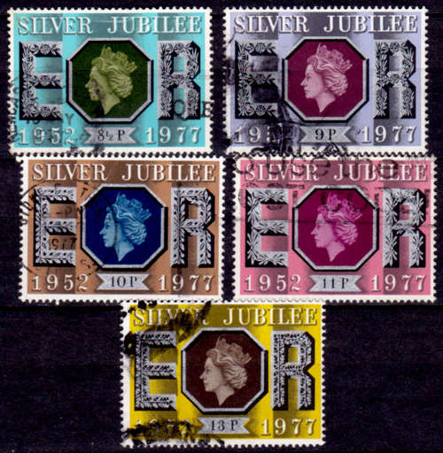 ENGLAND 1977, 11 May. 25th ANNIV REIGN QEII, set, UNH, CV +/-R 35.00 view scans