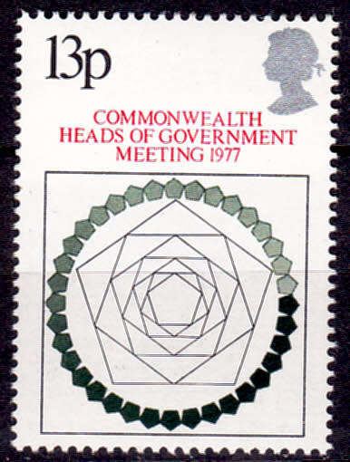 ENGLAND 1977, 8 June. COMMONWEALTH HEADS CONFERENCE, single, MNH, CV +/-R 10.00 view scans